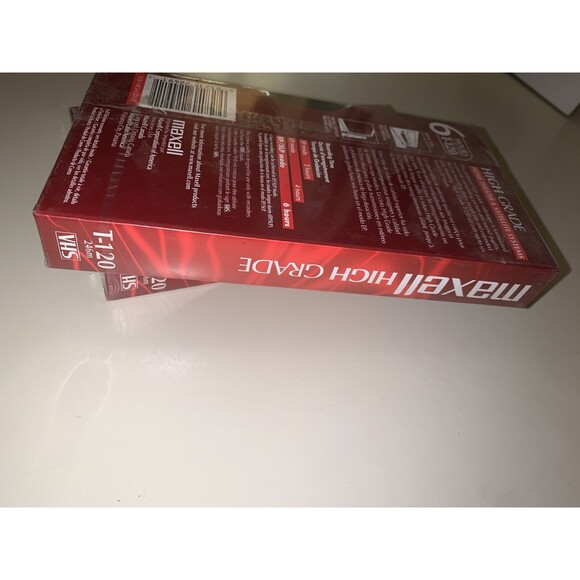 2 Maxell High Grade T-120 VHS Blank Tapes 2-6 Hour SEALED - Picture 5 of 8